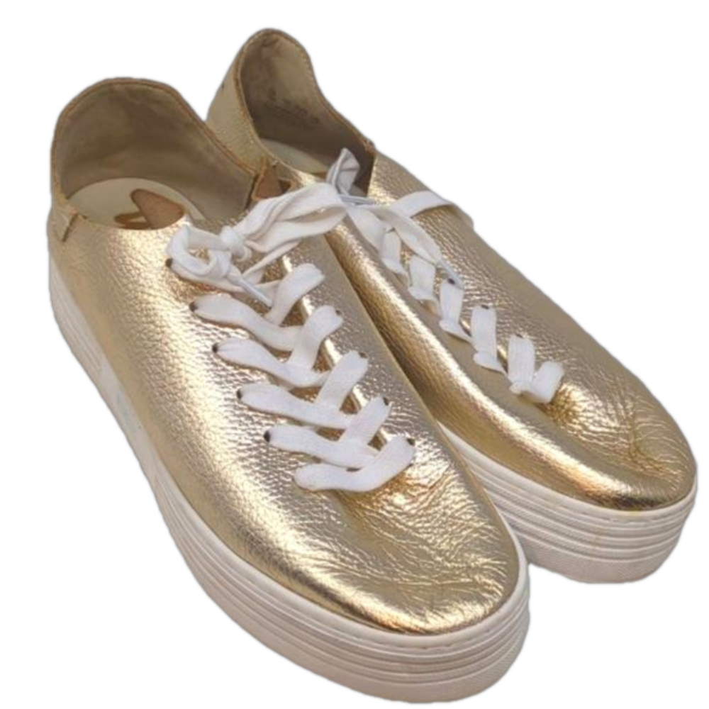 Sam Edelman gold metallic sneakers